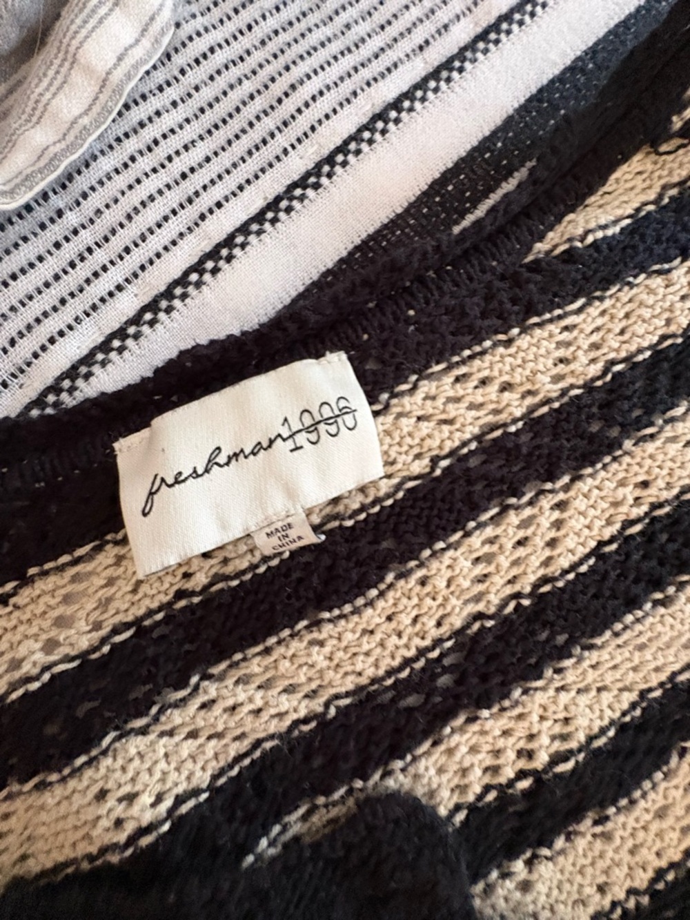 Freshman Black and Cream Striped Knit Set - Picture 5 of 7
